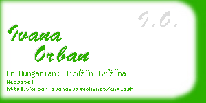 ivana orban business card